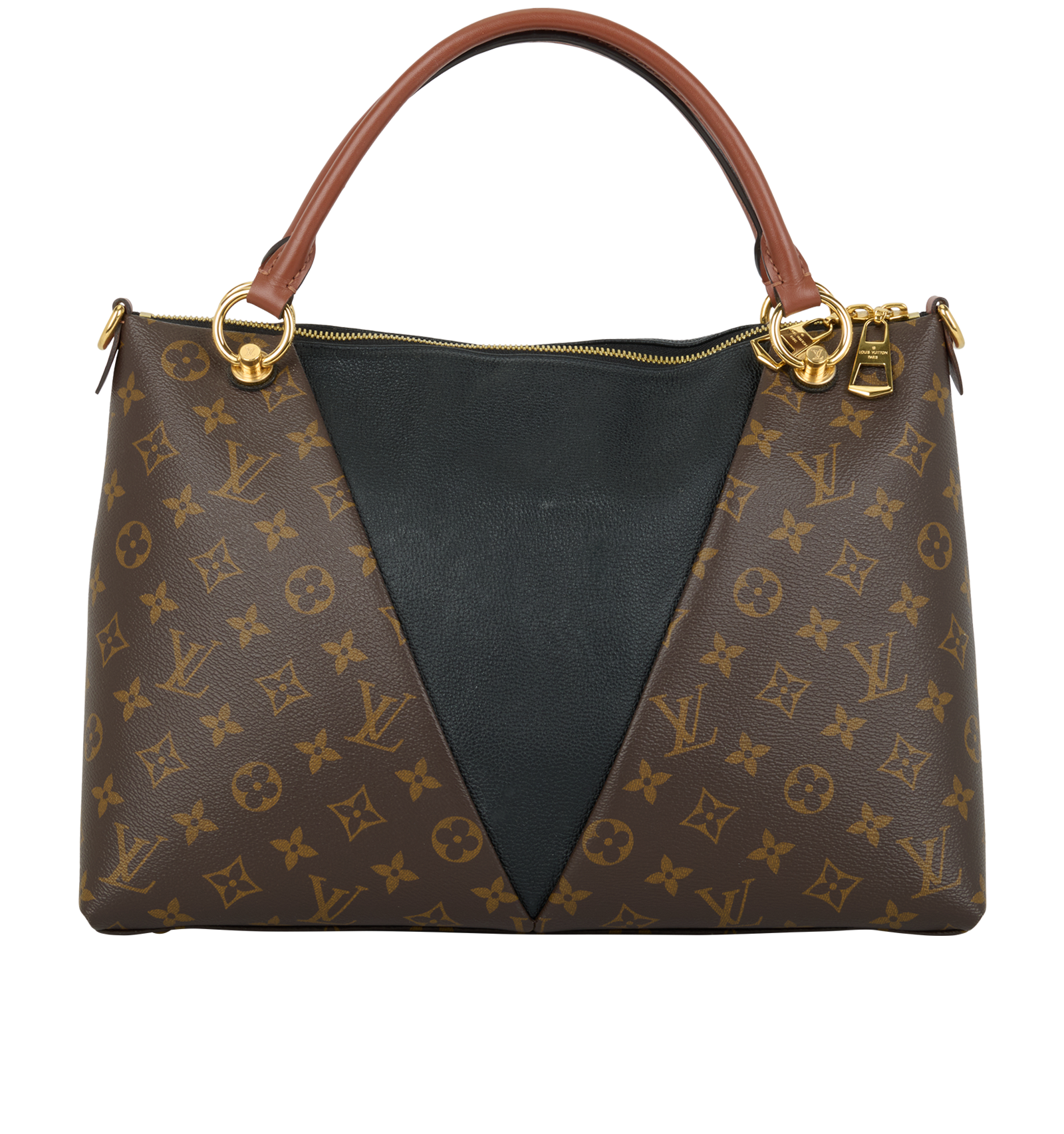 V Tote MM, &pound;950, Handbags, Black/Brown, Leather, Canvas, Back view